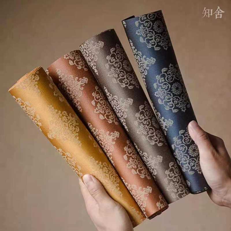 知舍织锦茶席套组长安菊茶席金丝提花中式复古布艺桌旗