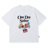 OneDaySober嘉年华系列气球彩色手绘印花丝光棉T恤宽松短袖 男女