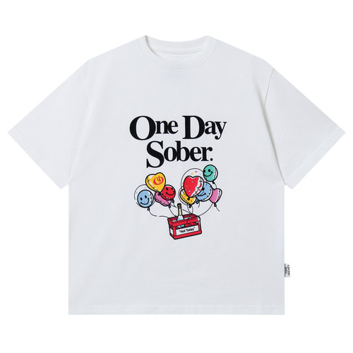OneDaySober印花纯棉夏季短袖