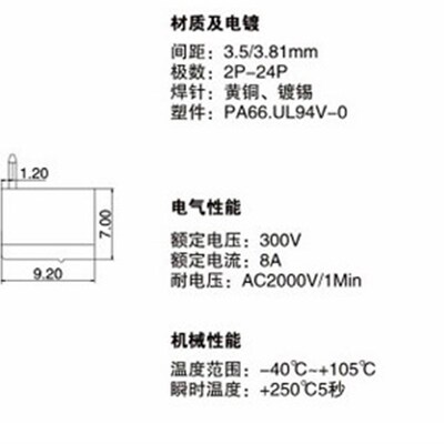 插拔式接线端子2edg-3.81mm-18p/20p/22p24p直针/针带弯螺丝新款