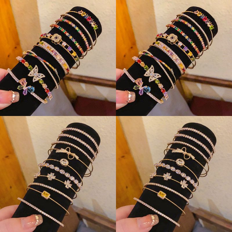 锆石卡扣百搭简约女手环手镯手饰