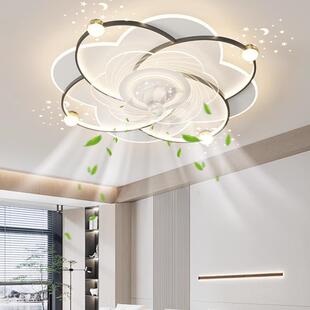 2025新款360度摇头风扇灯客厅灯大气星空投影吸顶灯全屋风扇灯具