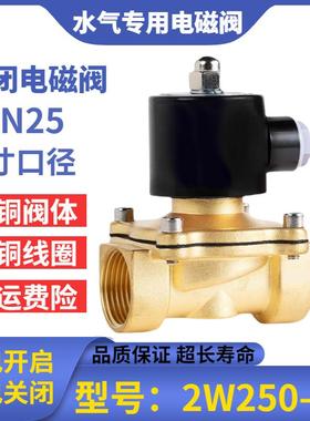 常闭电磁阀220vDN25电动开关阀2W250-25货车淋水电磁控制阀dc24v