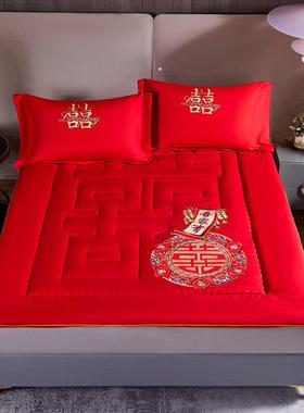 婚庆床垫婚床软垫褥子大红色结婚专用双人床垫子1.8m2米垫被陪嫁