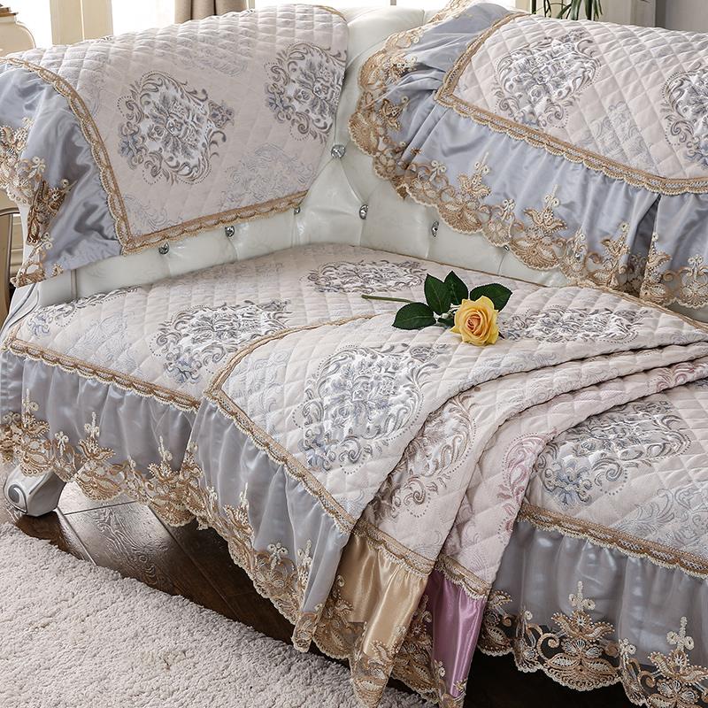 四季通用欧式沙发垫布艺防滑坐垫客厅高档蕾丝全包沙发套罩巾定做