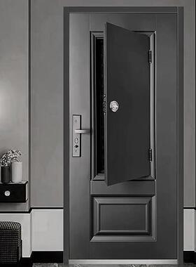 上海a级深灰色门中门大通风透气窗C级防盗家用门