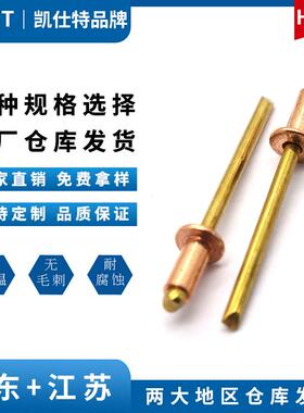 gb12618国标圆头全铜抽芯铆钉黄铜紫铜拉铆钉导电用接地钉紧固件