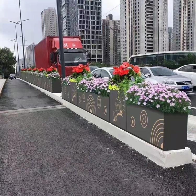 铁艺花箱庭院移动户外室外摆门店花盆街道花坛围栏隔断不锈钢花槽