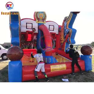 趣味充气投篮机定点篮球框保龄球足球场拉力跑飞镖百发百中台球场