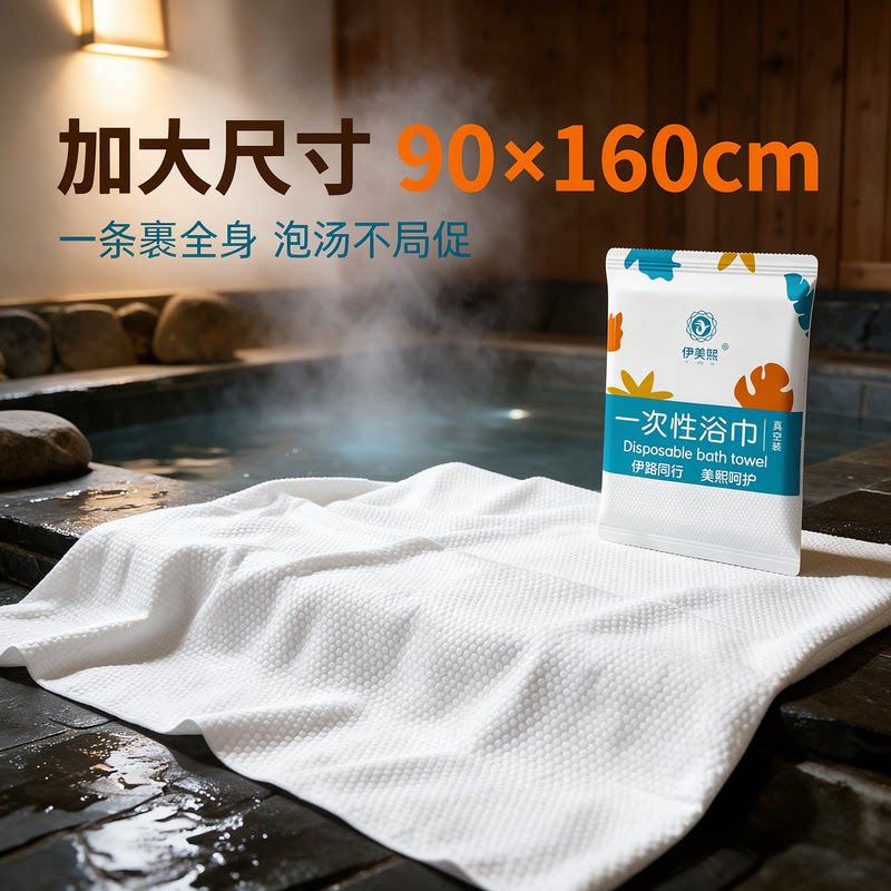 一次性浴巾90&times;160cm超大尺寸独立包装绵柔泡汤巾加大尺寸加厚