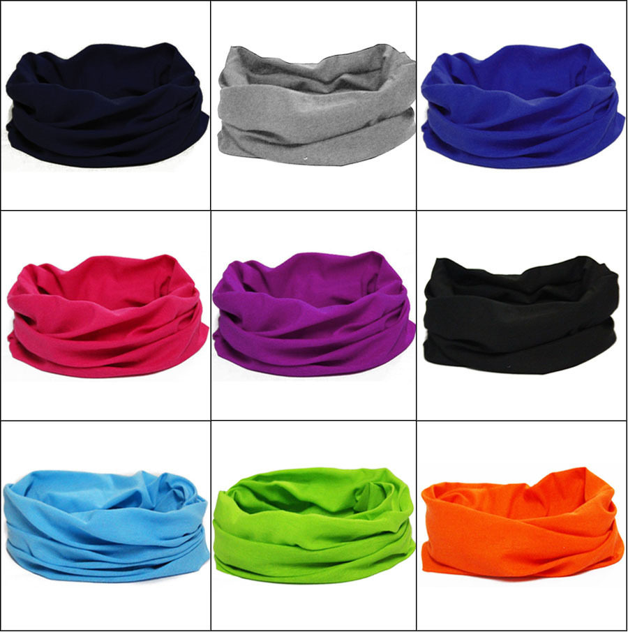 跨境纯色户外无缝百变魔术头巾男女自行车骑行头巾面罩脖套