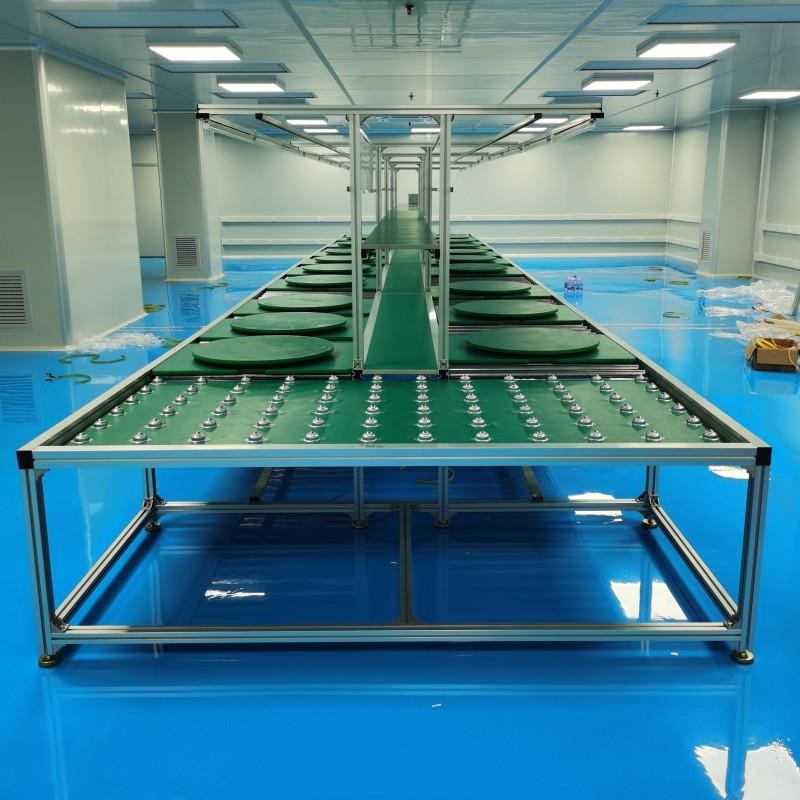 流水线输a送带车间装配线无动力滚筒线车间拉线铝型材自动化生产