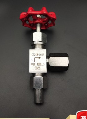 压力表直角针型阀角式焊接GJ24W-160PM20*1.5内螺纹304仪表停止阀
