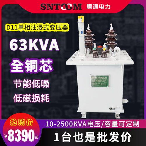 10kvD11单相油浸式电力配电变压器250工业315/400/63080全铜63kva