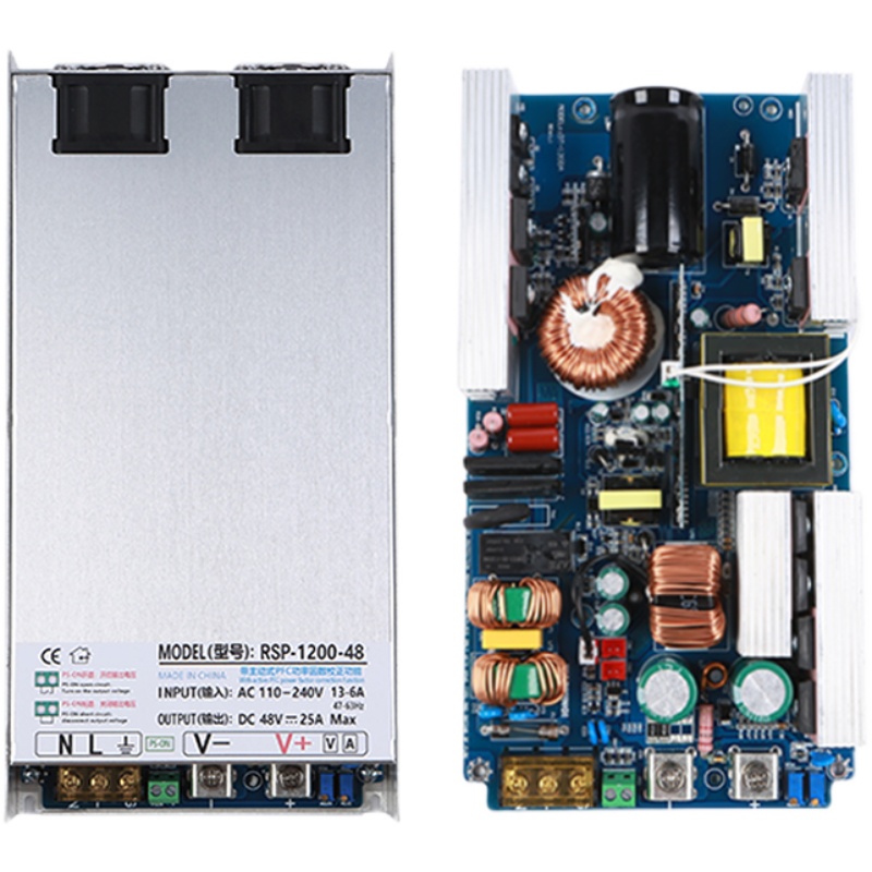 1U大功率PFC开关电源RSP-1000-24直流可调1200W36V48V60V110V150V
