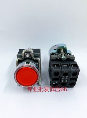 XB4-BW3462 XB4-BW33B5带灯 自复位按钮开关 红色 带1常闭BW3365