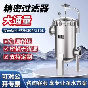 不锈钢大通量过滤器折叠滤芯工业吊环废水回用前置保安精密过滤器