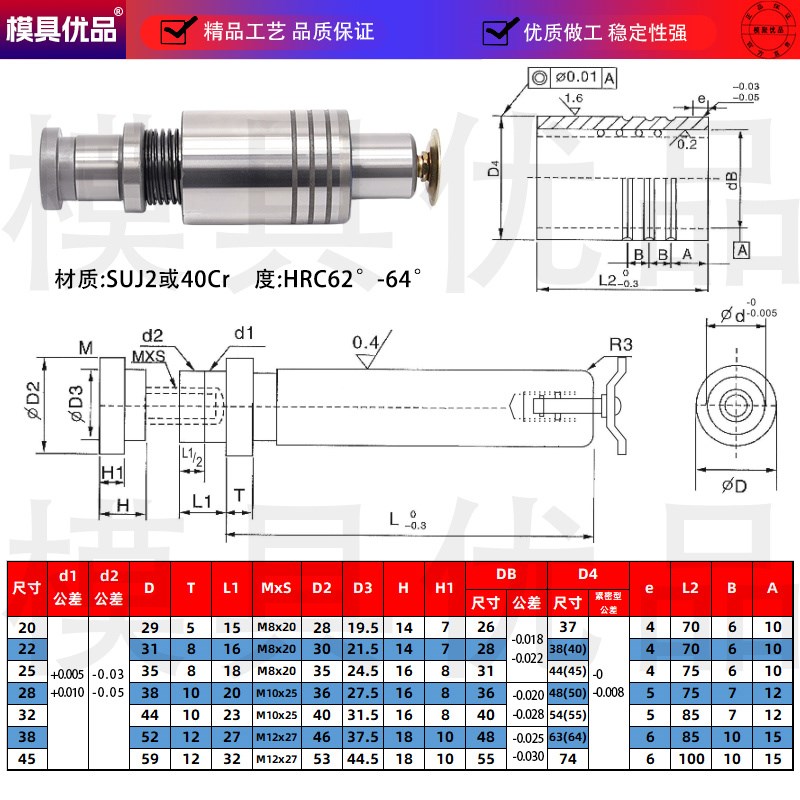 精密导柱导套TRP滚珠外导柱20-28G十字滚珠导柱保持架导柱滑动导