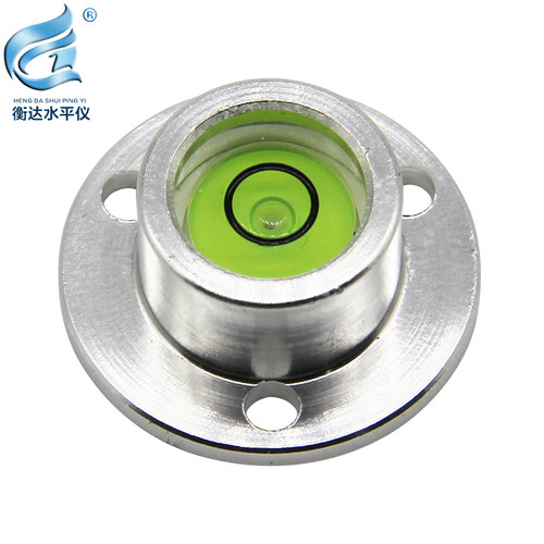 牛眼式水准器便携式水平仪金属圆水泡高精度水平泡带法兰盘水平泡
