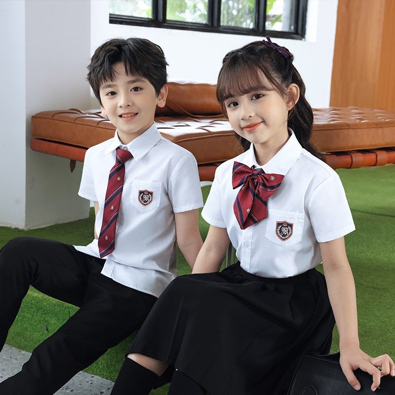 学院风中小学生班校礼制服Jk男女童白衬衫演出幼儿园春秋长袖套装