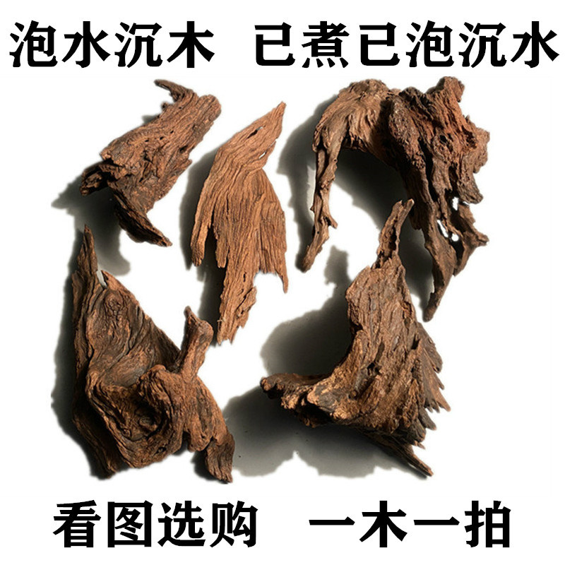 天然沉木鱼缸造景 已煮泡 沉水乌龟晒台爬宠南美紫柚木寄居蟹装饰