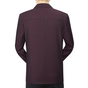 中年爸爸装三粒扣西装外套男便西中老年春秋薄款老爸休闲西服上衣
