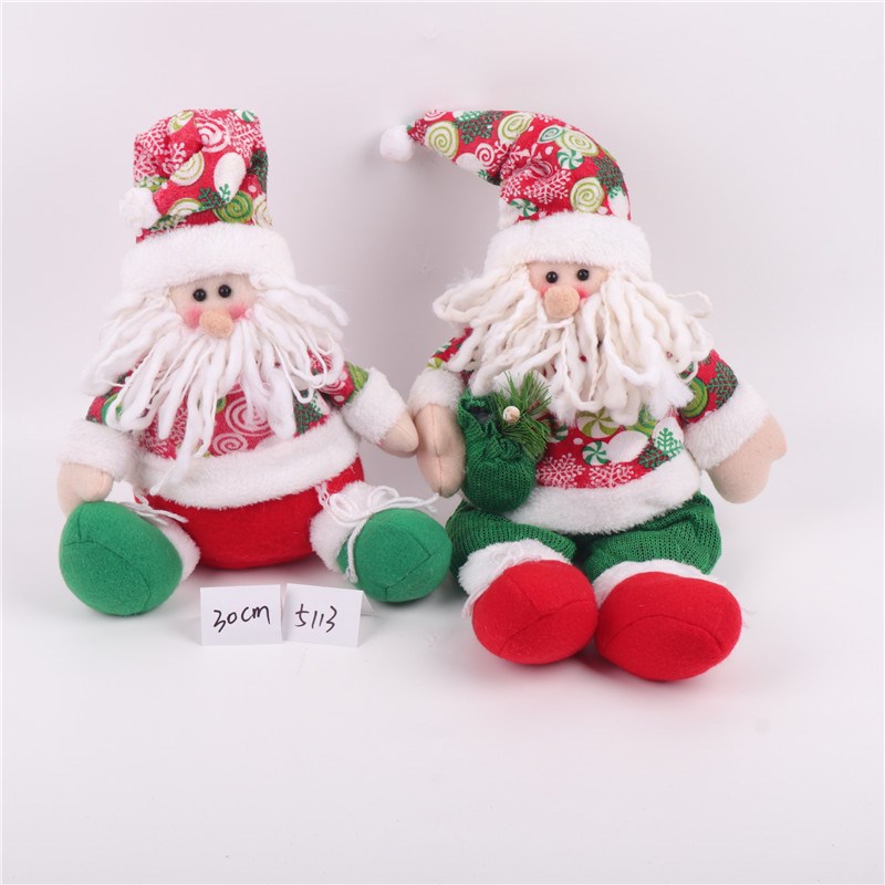 圣诞节儿童场景布置橱窗摆件布艺老公公雪人麋鹿造型摆饰公仔娃娃