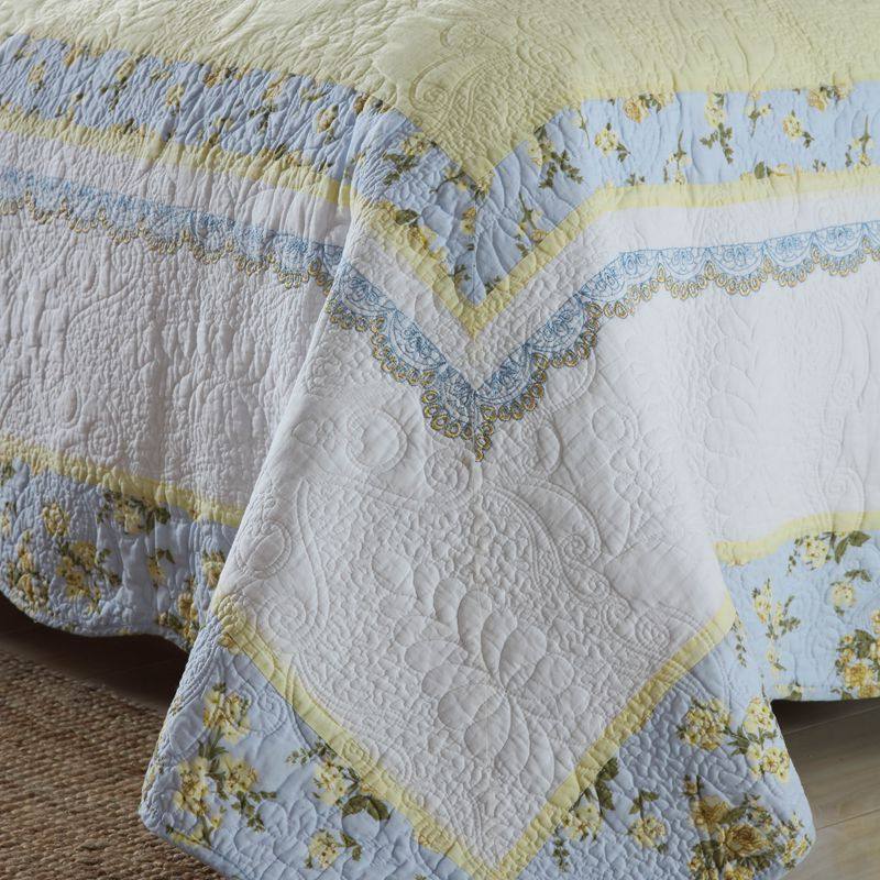 欧式纯棉绣花床盖三件套加大夹棉床单榻榻米垫贴布绣空调被单件,床上用品,床盖,淘宝优惠券,粉丝福利购,淘宝优惠卷