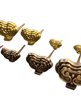 挂钩装饰画钩纯黄铜中式底托画钩扁托牌匾铜托国画字书画托架挂钉