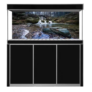 鱼缸背景纸画高清图3d立体壁纸高山流水细水长流风景山水系列