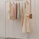 落地架不锈钢拉丝银衣服陈列架 挂衣杆童装 奶白色服装 店展示架女装