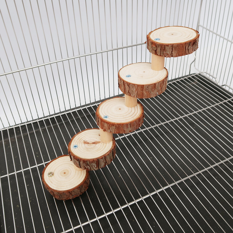 鹦鹉玩具 鹦鹉跳板爬梯 仓鼠木墩梯子玩具 原木楼梯 宠物玩具