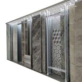 瓷砖推拉展架木地板岩板样板样品磁砖展柜展示架子可调节轨道双面