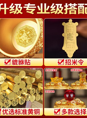黄铜聚宝盆摆件带盖子金蟾铜缸招财进宝客厅聚财米缸店铺开业礼物