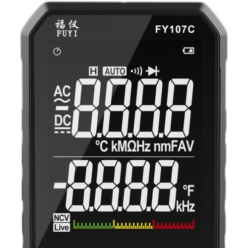 福仪FY107C/B便携式超薄数字万用表高精度智能全自动防烧万能表