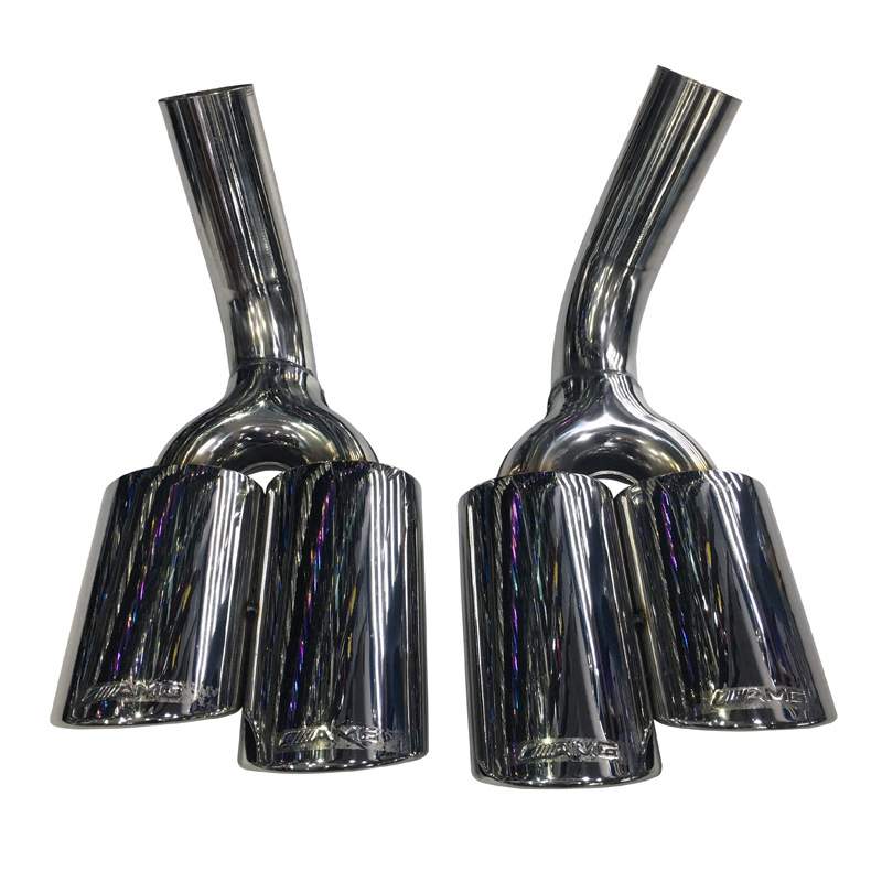 适用奔驰W463尾嘴G500G55改装G63G65AM*不锈钢尾喉双出四出尾嘴