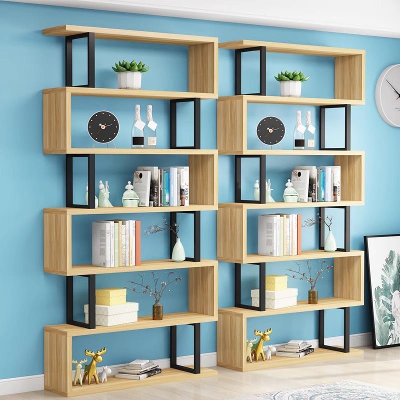 书架落地客厅隔断收纳展示架子现代简约儿童铁艺多层置物架