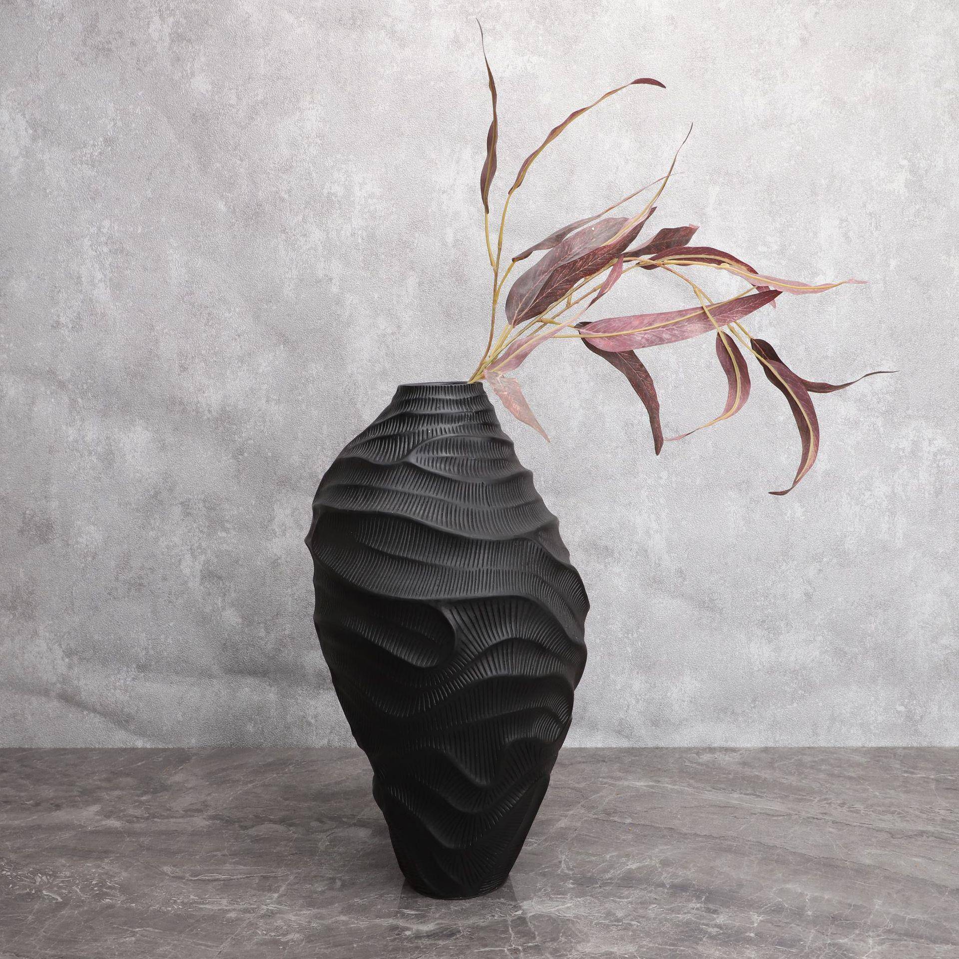 现代简约创意树脂邸高花瓶插花卧室客厅餐厅样板房玄关饰品摆件