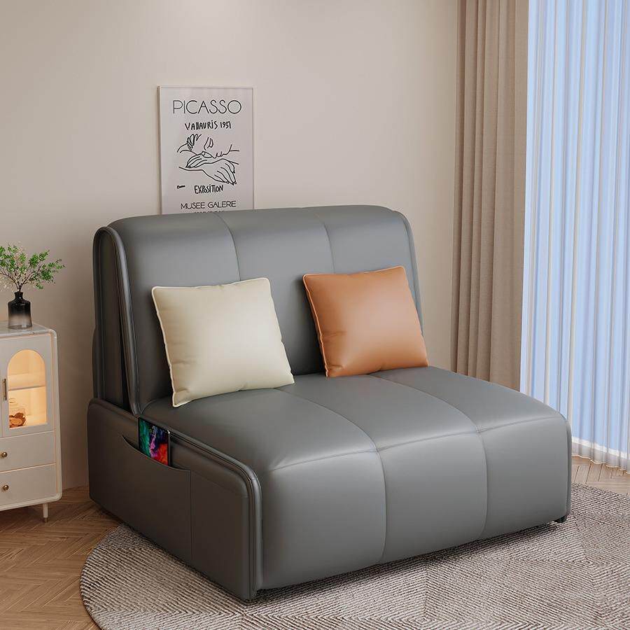 智能电动沙发床可折叠多功能猫抓布小户型客厅遥控全自动沙发两用