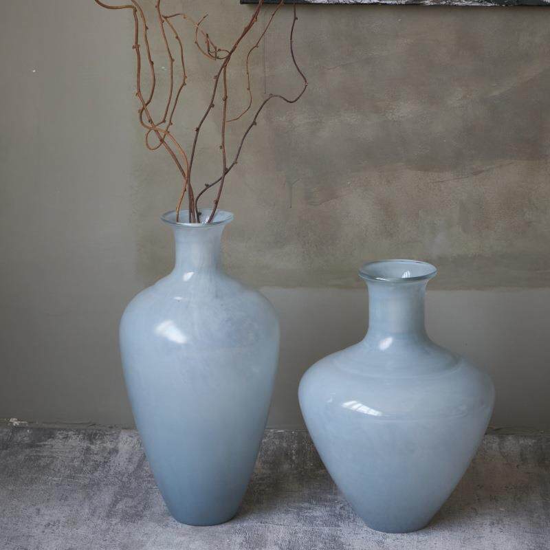 仿玉琉璃花瓶高级感摆件轻奢高档法式客厅餐桌鲜花插花装饰品摆设