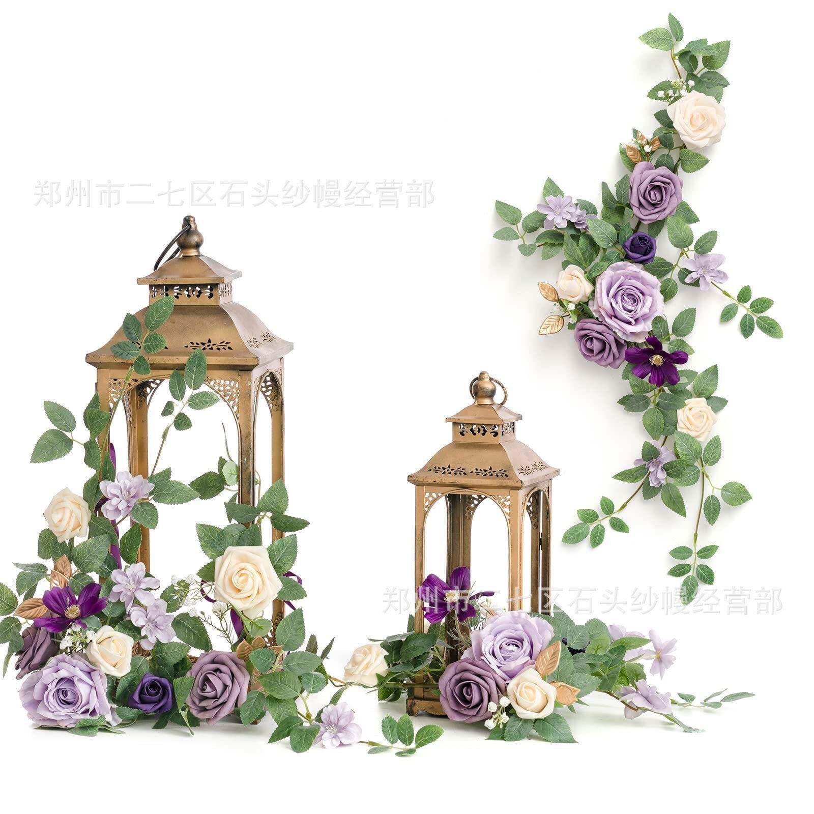 新品仿真婚礼过道花灯笼花装饰节日派对拱门壁炉花