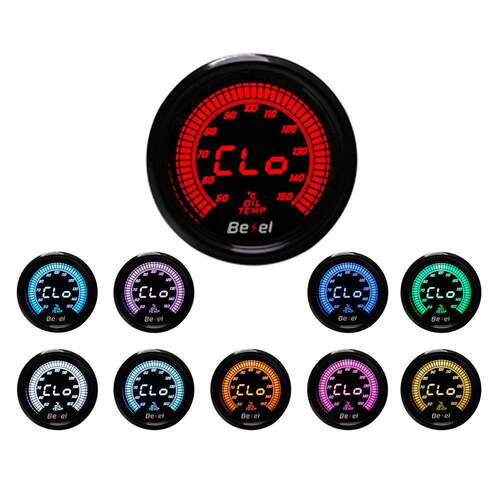 适用于2英寸52mm汽车机油温度表数字LED显示屏50?150℃黑色