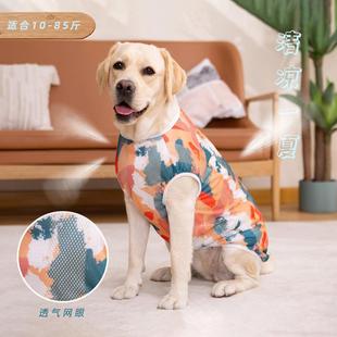 春夏季网眼中大型犬拉布拉多金毛柯基薄背心跨境宠物狗狗衣服