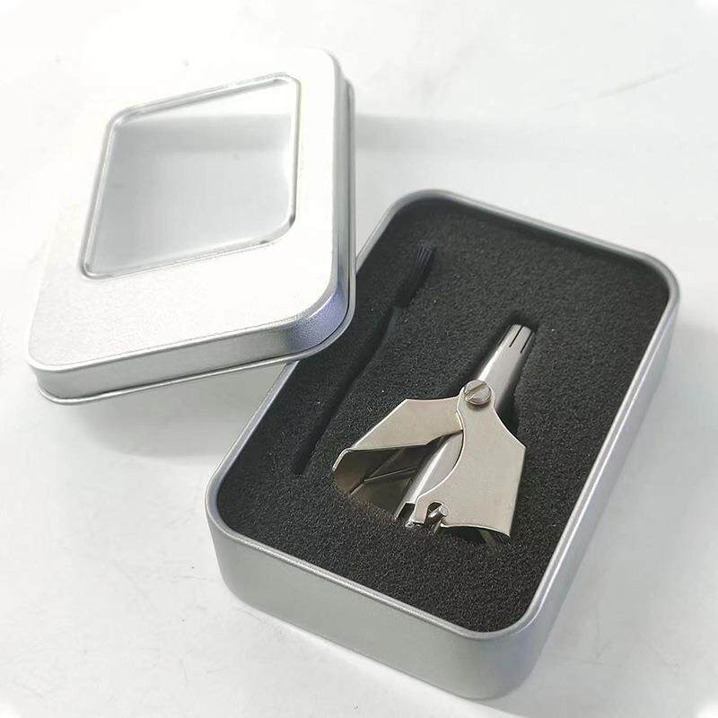 铁盒不锈钢手动鼻毛修剪器可水洗机械式鼻毛剪男女通用鼻毛修剪刀