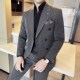 男套装 英伦西装 宴会礼服 商务正装 那不勒斯西服男双排扣两件套修身