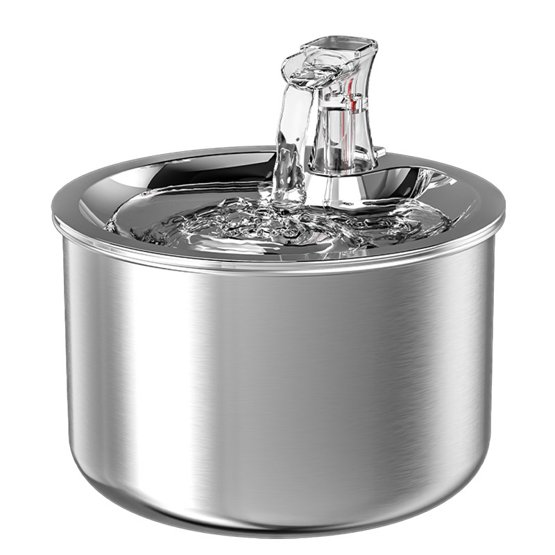 不锈钢猫咪饮水机自动循环流动不插电宠物喝水器智能感应过滤活水