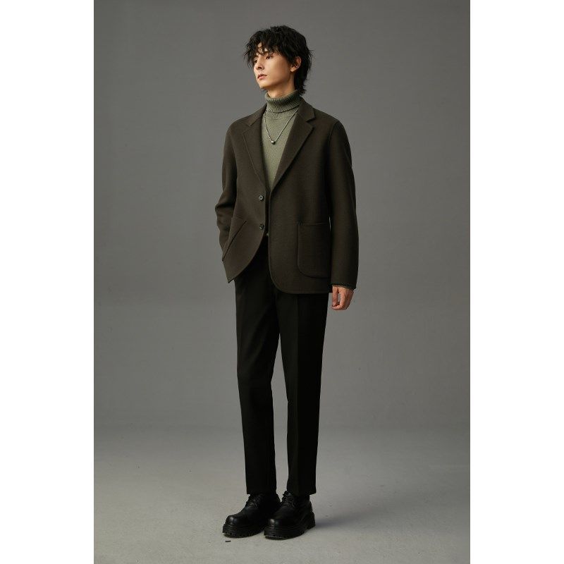 【储格】毛呢休闲裤男冬季新款西裤男士加厚款垂感西装裤宽松男裤