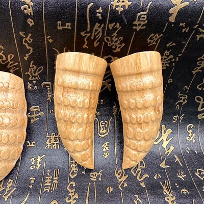 道家用品仿竹根圣卦竹卦竹子卦圣卦九宫八卦圣杯竹子羊角形状圣卦