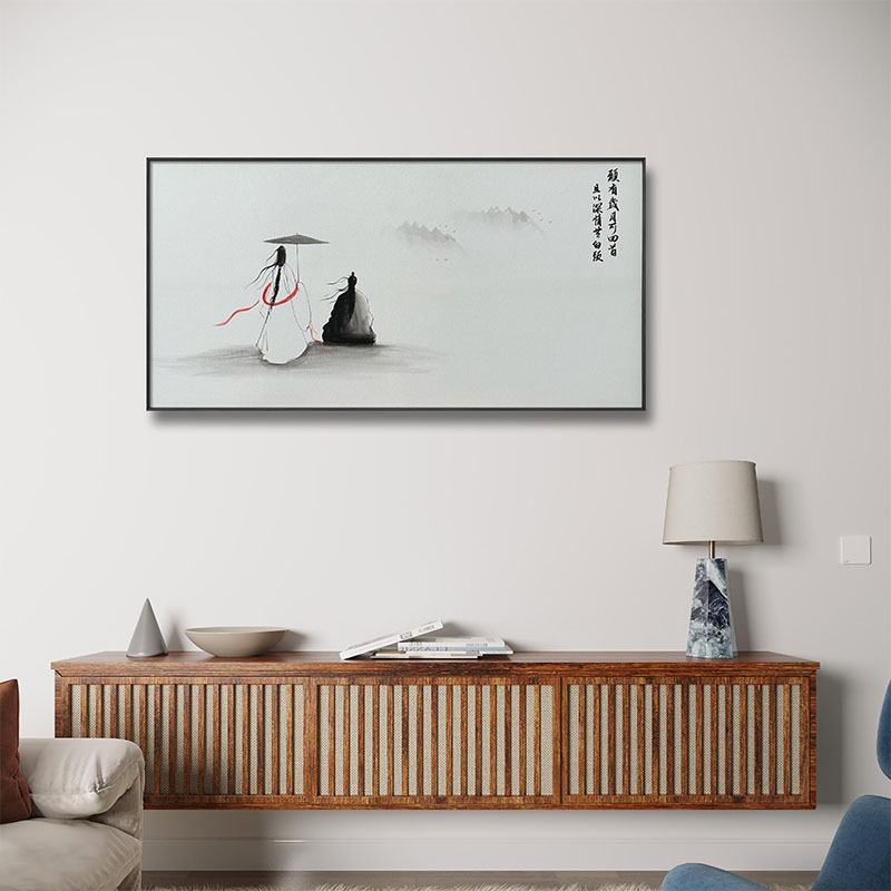 新中式国风今生今世结婚礼物送新人高档装饰画水墨画沙发背景挂画