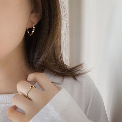 srrmhyn耳钉高级感耳饰品东大门韩国气质耳扣耳环女银色耳饰